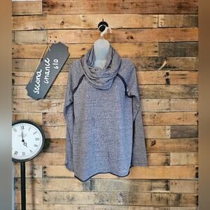 My Beloved Women's Blue/gray raw hem cowl neck long sleeve shirt Size L